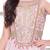 Peach shimmer tissue embriodered blouse and flared lehenga with dupatta