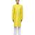 Yellow plain silk kurta set