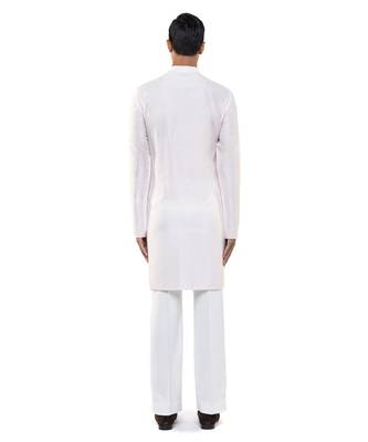 Pink plain silk kurta set 4