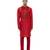 Red embroidered silk kurta set