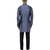 Grey plain silk kurta set