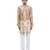 Beige embroidered organza kurta set