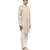 Beige plain linen kurta set