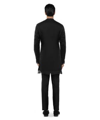Black embroidered organza kurta set 3
