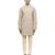 Beige embroidered silk kurta set