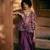 Purple embroidered silk kurta set