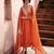 Rust embroidered modal silk kurta set
