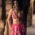 pink Floral printed silk Lehenga