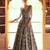 Grey embroidery  , sequins & moti georgette gown pant suit- free size stitched(size upto 42")