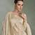 Beige zari embroidery , sequins chinnon silk straight pant suit- free size stitched(size upto 42")
