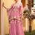 Pink chinnon  kaftan suit with embroidery, sequins, mirror, gota & tassel work, free size stitched up to 42"