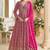 Pink georgette anarkali gown palazzo suit   zarkan, thread embroidery, beads & sequins, free size stitched up to 42"