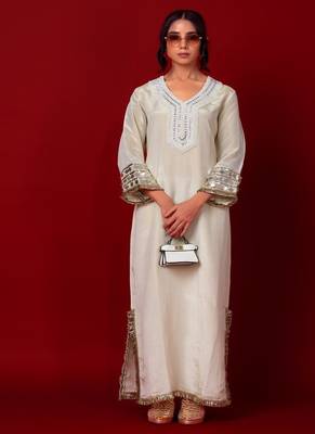 Ivory embroidered tissue dress 1