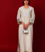 Ivory embroidered tissue dress