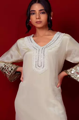 Ivory embroidered tissue dress