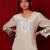 Ivory embroidered tissue dress