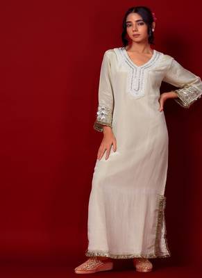 Ivory embroidered tissue dress 4