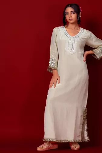 Ivory embroidered tissue dress