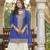 Purple embroidered chinon free size stitched palazzo style salwar suit
