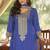 Purple embroidered chinon free size stitched palazzo style salwar suit