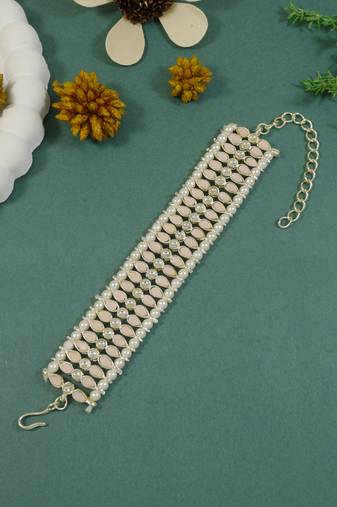 18k gold plated traditional ethnic adjustable bracelet for women & girls 