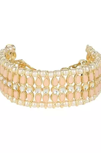 18k gold plated traditional ethnic adjustable bracelet for women & girls 