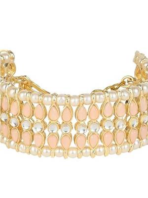 18k gold plated traditional ethnic adjustable bracelet for women & girls  3