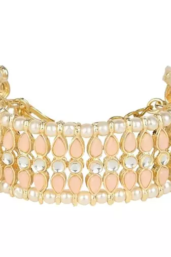 18k gold plated traditional ethnic adjustable bracelet for women & girls 