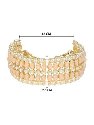 18k gold plated traditional ethnic adjustable bracelet for women & girls  4