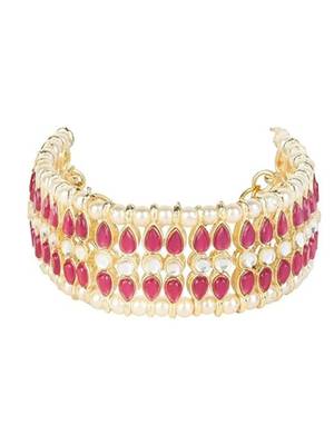 18k gold plated traditional ethnic adjustable bracelet for women & girls  1