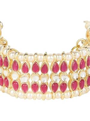18k gold plated traditional ethnic adjustable bracelet for women & girls  2