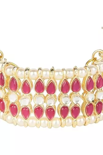 18k gold plated traditional ethnic adjustable bracelet for women & girls 