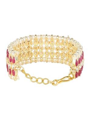 18k gold plated traditional ethnic adjustable bracelet for women & girls  3