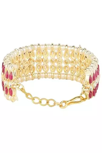 18k gold plated traditional ethnic adjustable bracelet for women & girls 