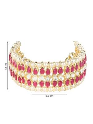 18k gold plated traditional ethnic adjustable bracelet for women & girls  4