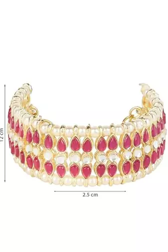 18k gold plated traditional ethnic adjustable bracelet for women & girls 