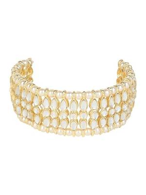 Gold plated traditional ethnic adjustable bracelet for women  2