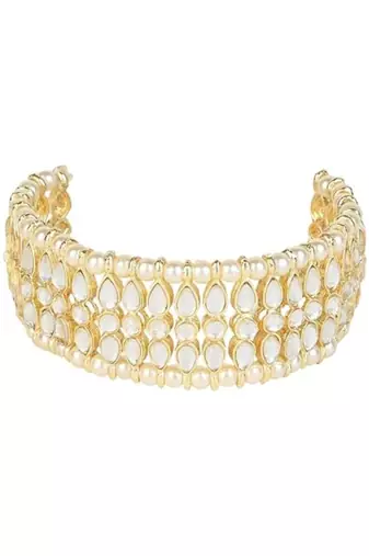 Gold plated traditional ethnic adjustable bracelet for women 