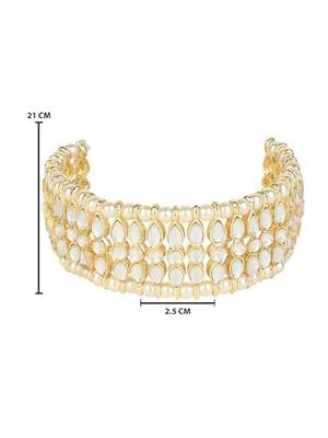 Gold plated traditional ethnic adjustable bracelet for women  4