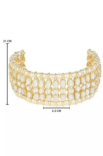Gold plated traditional ethnic adjustable bracelet for women 