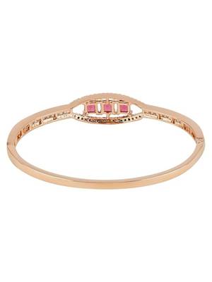 Stylish rose gold plated cubic zirconia american diamond adjustable bracelet for women 4