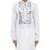 White printed silk kurta set