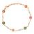 Gold plated floral design snake bracelet with pearls for women (adb560)