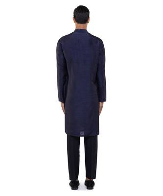 Black embroidered silk kurta set 4