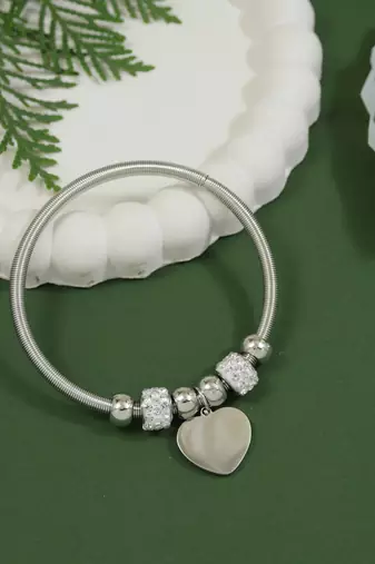 Silver plated charm design snake bracelet with crystals for women 