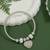 Silver plated charm design snake bracelet with crystals for women (adb564)