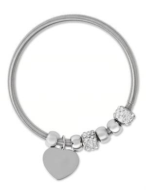 Silver plated charm design snake bracelet with crystals for women  2