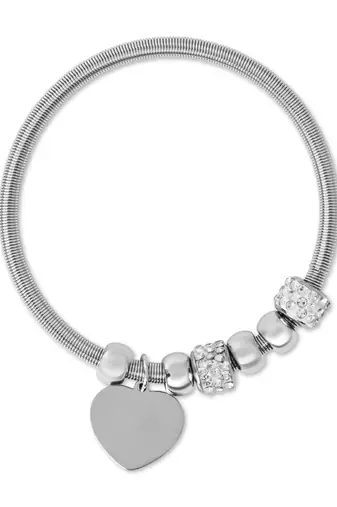 Silver plated charm design snake bracelet with crystals for women 