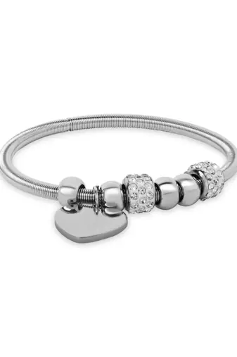 Silver plated charm design snake bracelet with crystals for women 