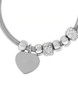 Silver plated charm design snake bracelet with crystals for women  4
